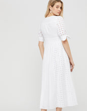 Load image into Gallery viewer, Dolly Schiffli Midi Dress White
