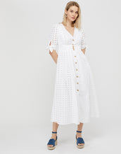 Load image into Gallery viewer, Dolly Schiffli Midi Dress White