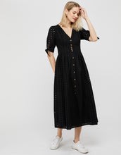 Load image into Gallery viewer, Dolly Schiffli Midi Dress Black